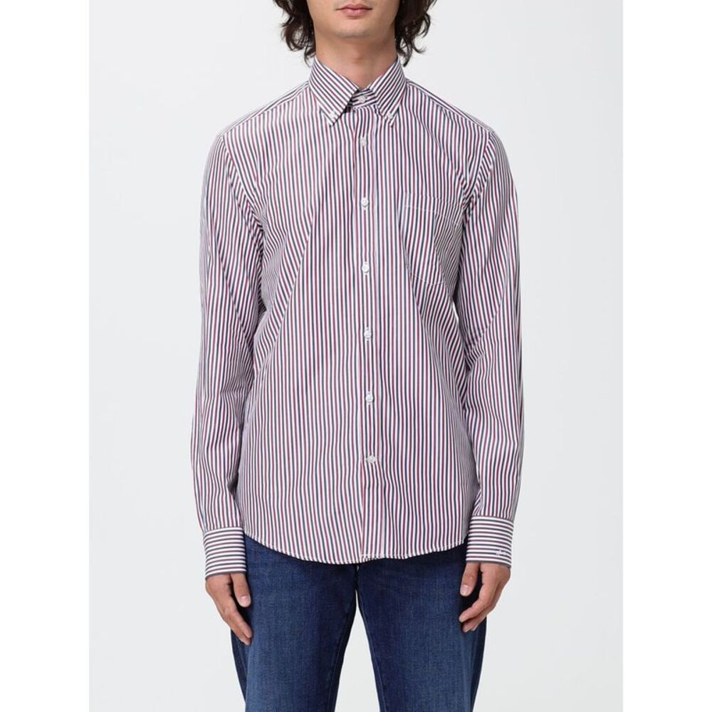 Paul & Shark Men Striped Cotton Poplin Shirt Paul & Shark With A Slim Fit